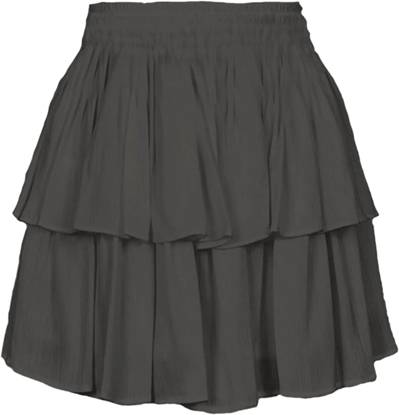 Women's Ruffle Tiered Mini Skirts Elastic High Waisted Casual Pleated Skirt 2025 Trendy Summer Lightweight Stretchy Skirt