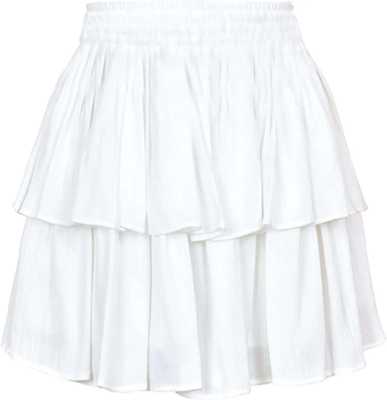 Women's Ruffle Tiered Mini Skirts Elastic High Waisted Casual Pleated Skirt 2025 Trendy Summer Lightweight Stretchy Skirt