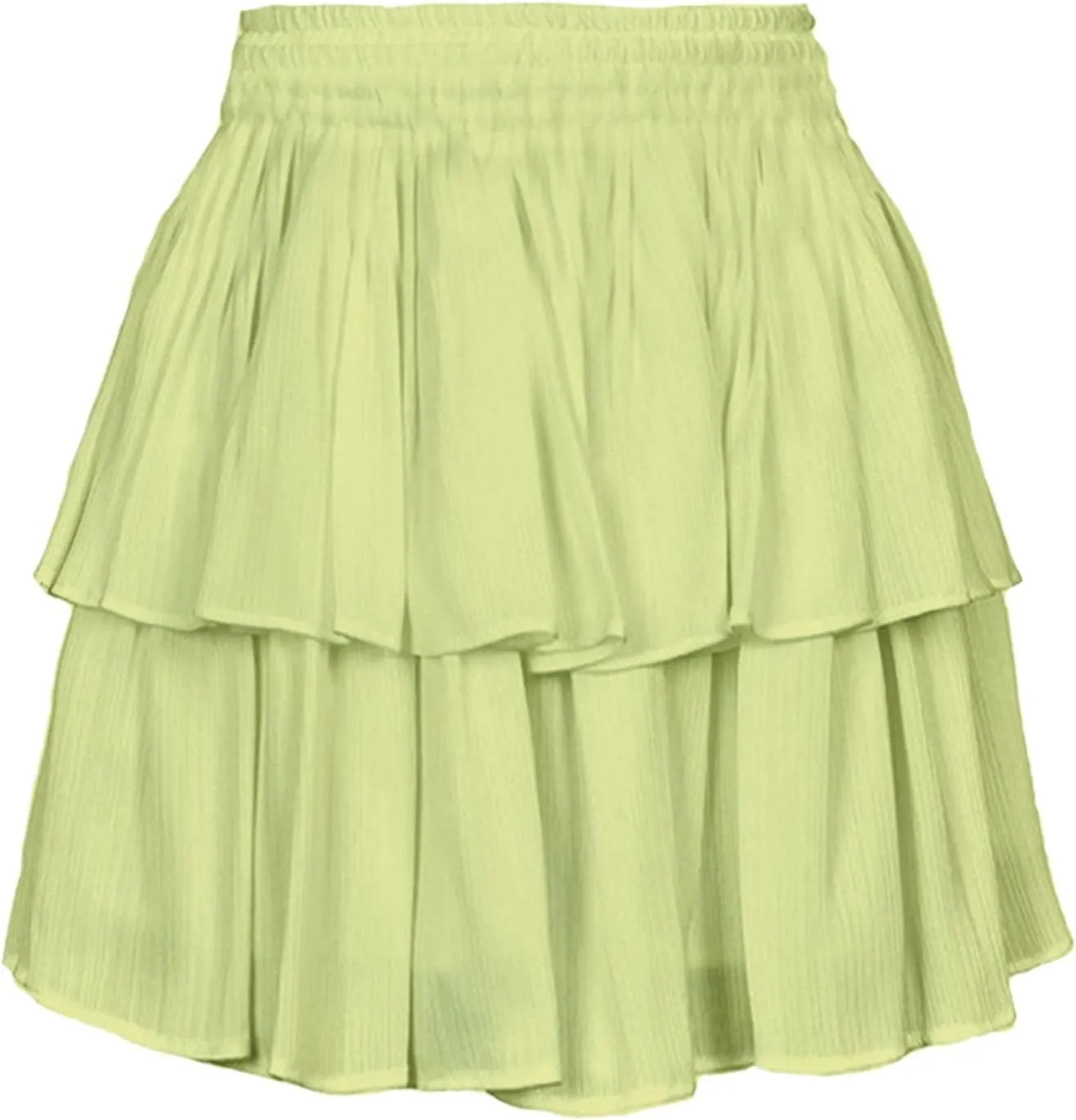 Women's Ruffle Tiered Mini Skirts Elastic High Waisted Casual Pleated Skirt 2025 Trendy Summer Lightweight Stretchy Skirt