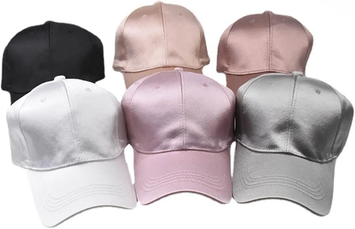 Womens Satin Trucker Low Profile Hats Classic Adjustable Plain Hiking Running Baseball Caps Summer Beach Dad Hats