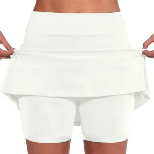Womens Skorts with Pockets Tummy Control Plus Size Skorts for Women High Waist Athletic Sports Pants Skirt Casual Shorts