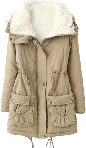 Women's Warm Plus Fleece Workwear Jacket Solid Jacket Hooded Jacket Long Sleeve Women Utility Jacket with Hood