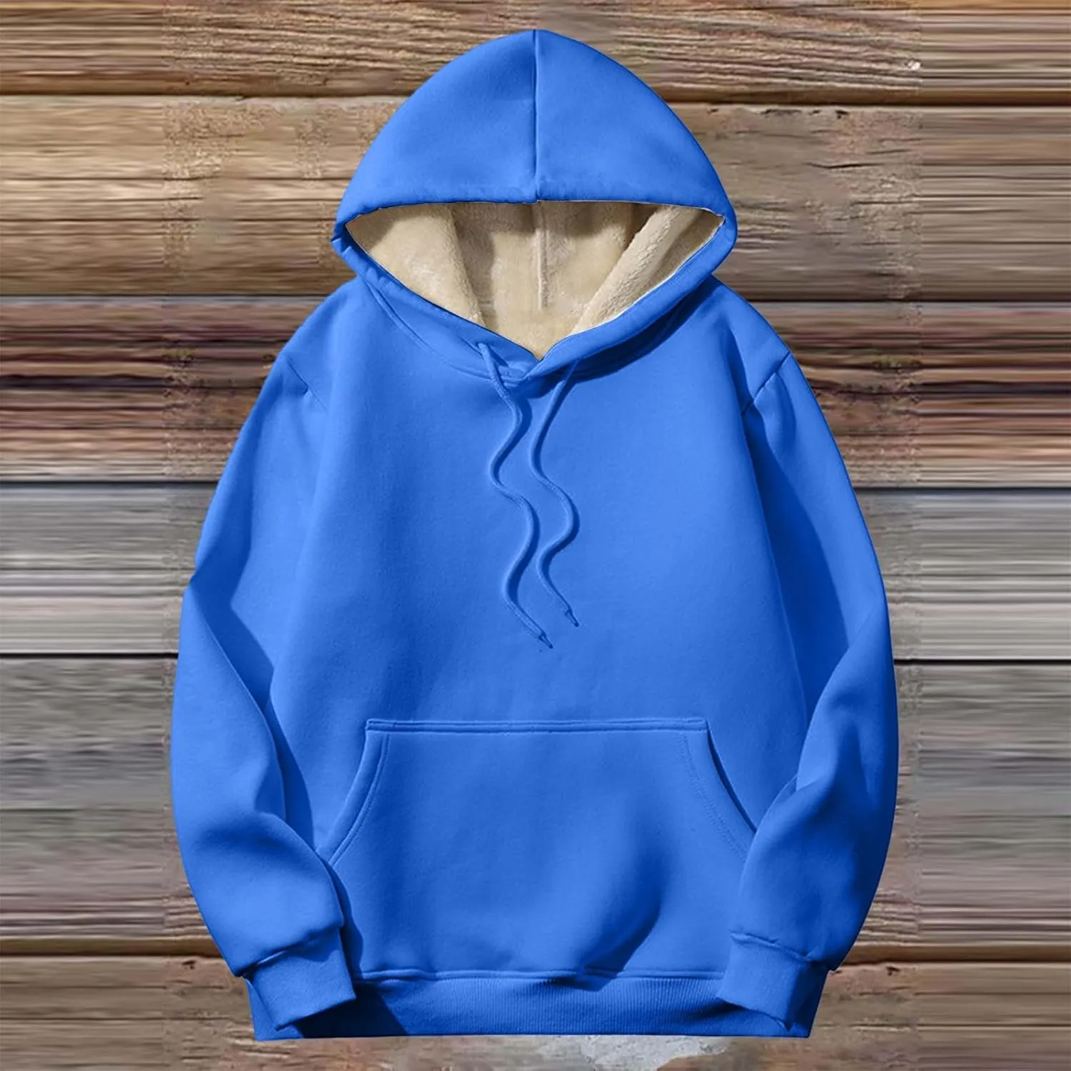 Women's Winter Sherpa Fleece Lined Hoodie Trendy Thermal Windbreak Sweatshirt Long Sleeve Solid Color Casual Y2K Tops