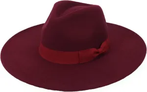 Wool Fedora Hats for Men Women Wide Brim Felt Panama Hat