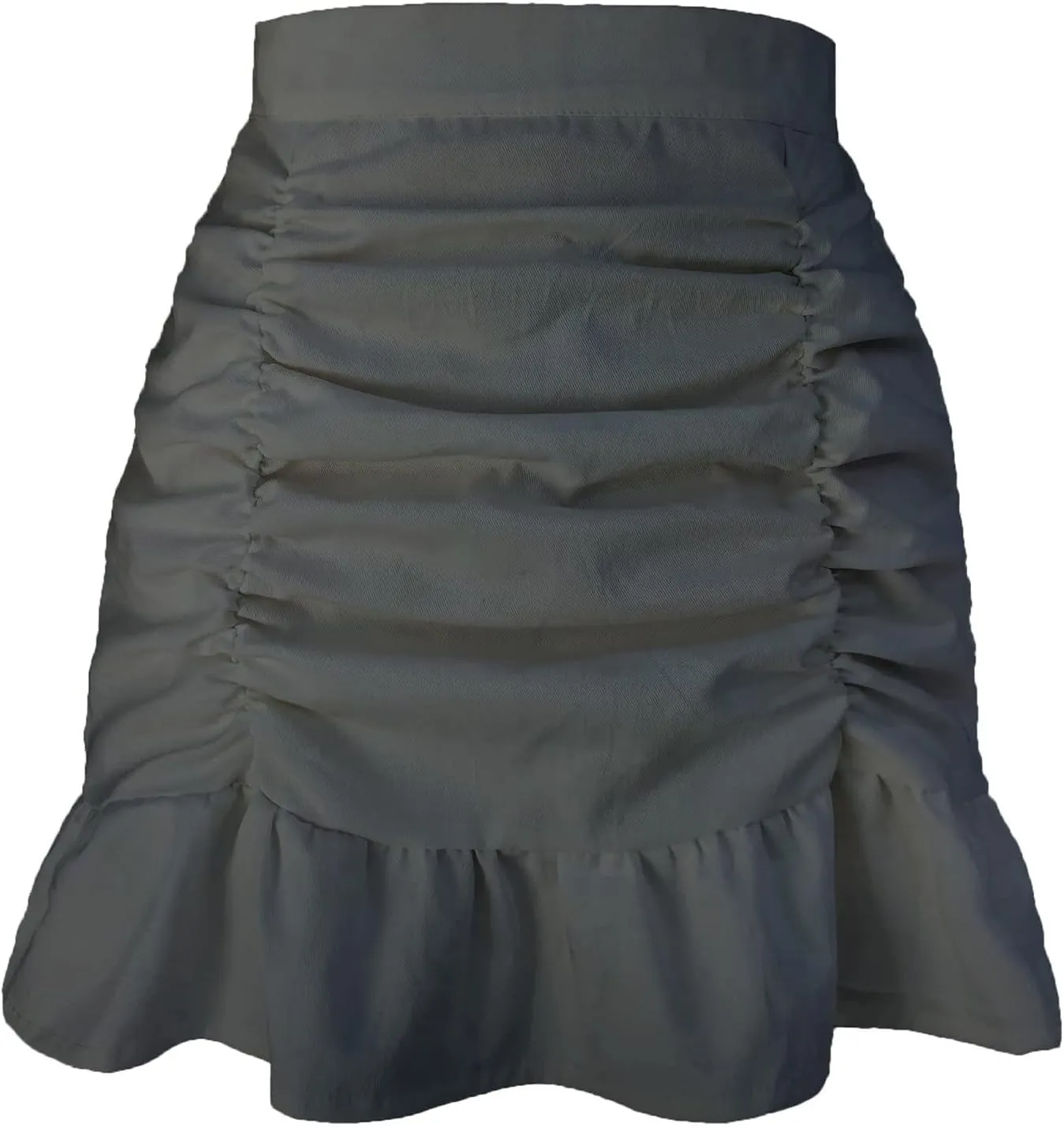 Workout Skirts for Womens Women's Short Mini Skirts Solid Pleated Ruffle Skirt High Waist Hip Wrap Pleated Skirts