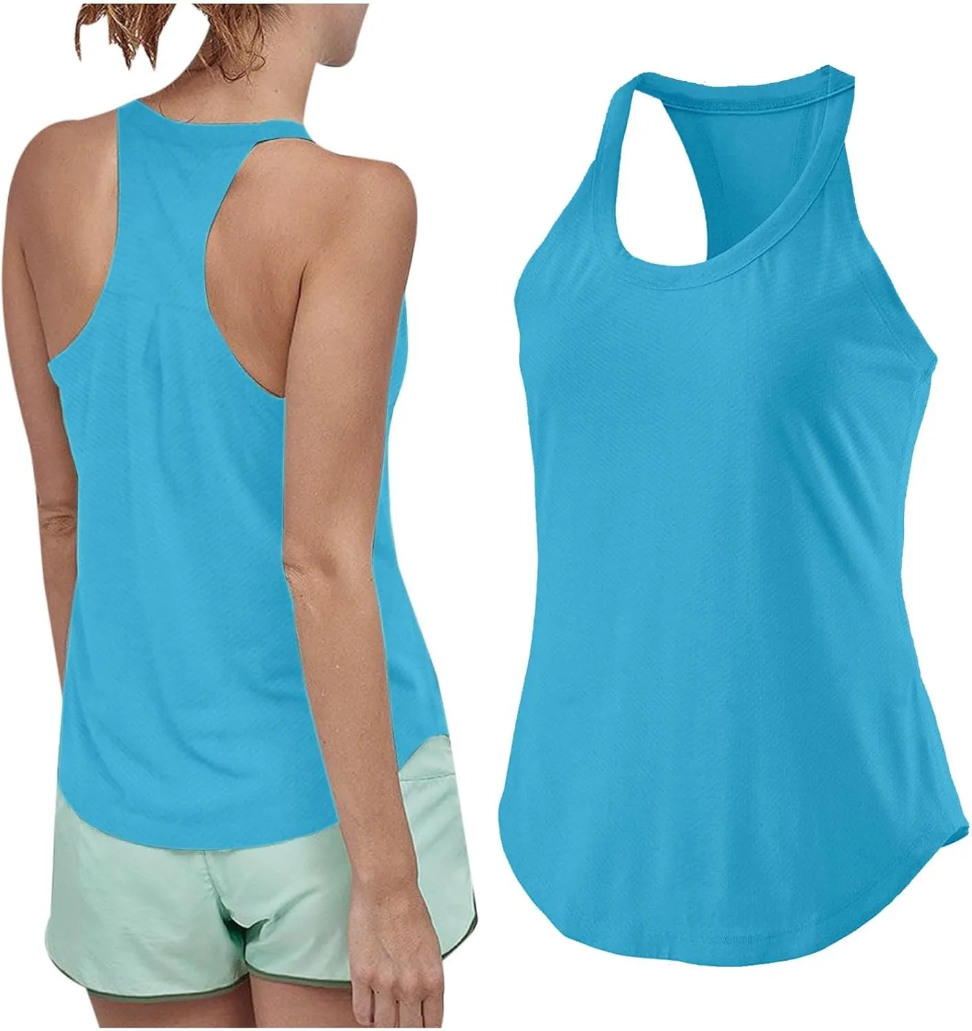 Workout Tank Tops for Women Casual Sleeveless Racerback Yoga Athletic T-Shirts Round Neck Trendy Summer Tunic Blouses