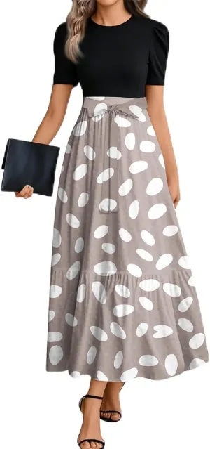 Wrap Dresses for Women Plus Size Floral Print Maxi Dress Ruffle Hem Elegant Summer Outfit