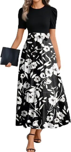 Wrap Dresses for Women Plus Size Floral Print Maxi Dress Ruffle Hem Elegant Summer Outfit