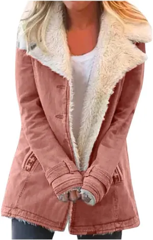 XUETON Women's Warm Winter Coat Full Zip Thick Fleece Lined Plush Hooded Jackets Utility Anorak Safari Coat
