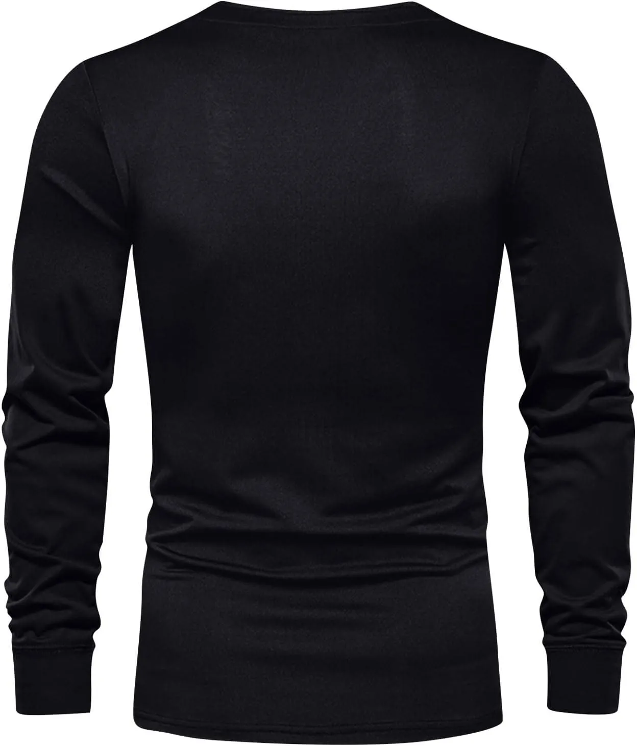 Ymosrh Men's Fashion Long Sleeve Shirts Casual Solid Tee Shirts Crew Neck Gym Workout Muscle Tees, M-3XL