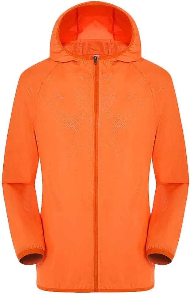 Ymosrh Men's Jackets Lightweight Waterproof Coated Hooded Rain Jacket Windbreaker Jacket, M-3XL
