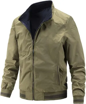 Ymosrh Men's Lightweight Jacket Casual Bomber Jacket Full Zip Windbreaker Jackets Mens, XXL-5XL