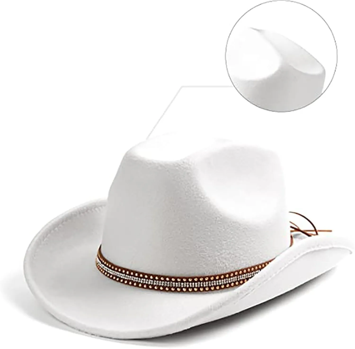 YOLAI Cowboy Hat for Men Western Hats for Women Wool Hat Outback Fedora Hat Wide Brim