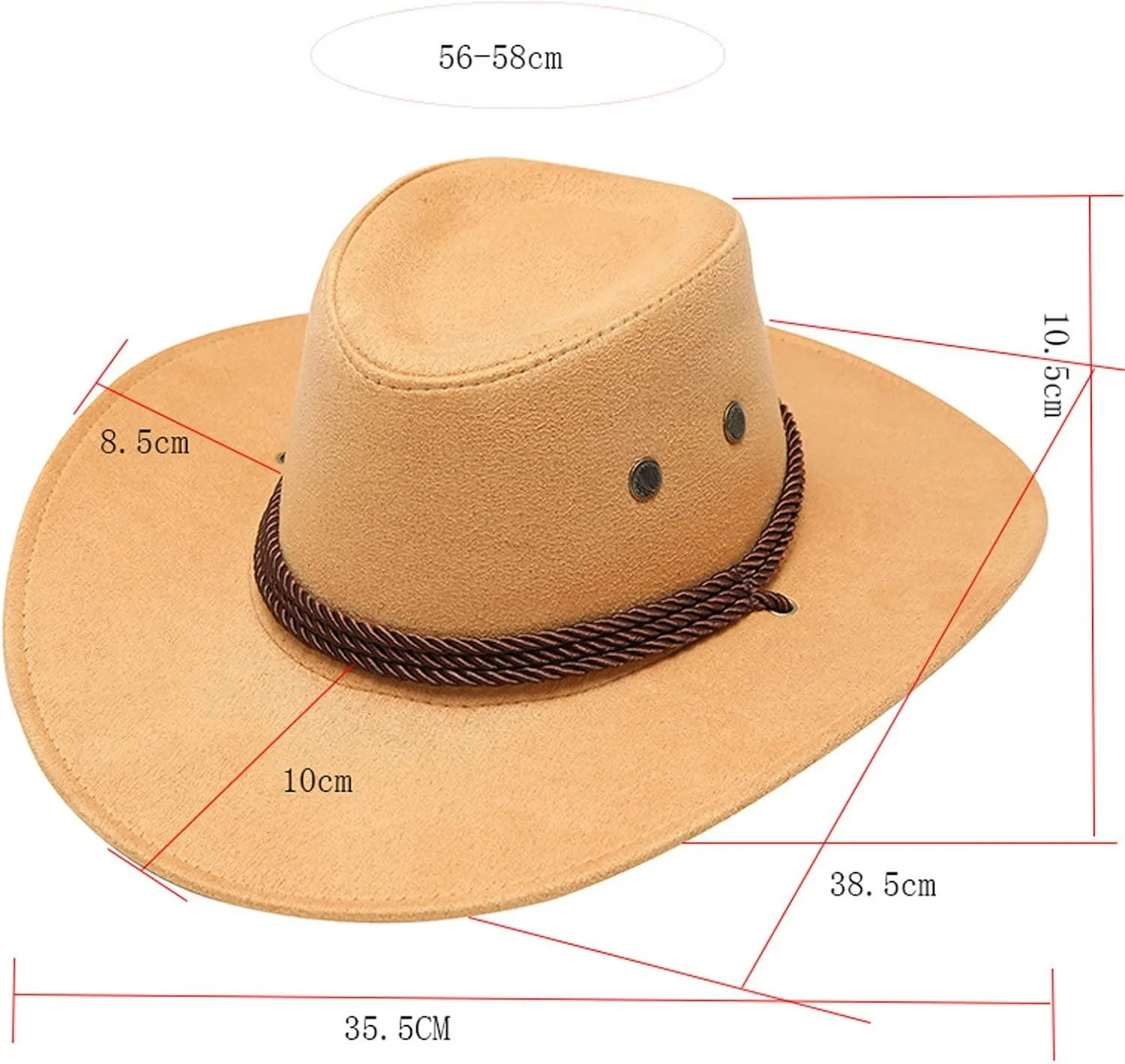 YOLAI Cowboy Hats for Women Men Retro Classic Suede Cowgir𝐥 Hats Wide Brim Western Cowgir𝐥 Cowboys Hats