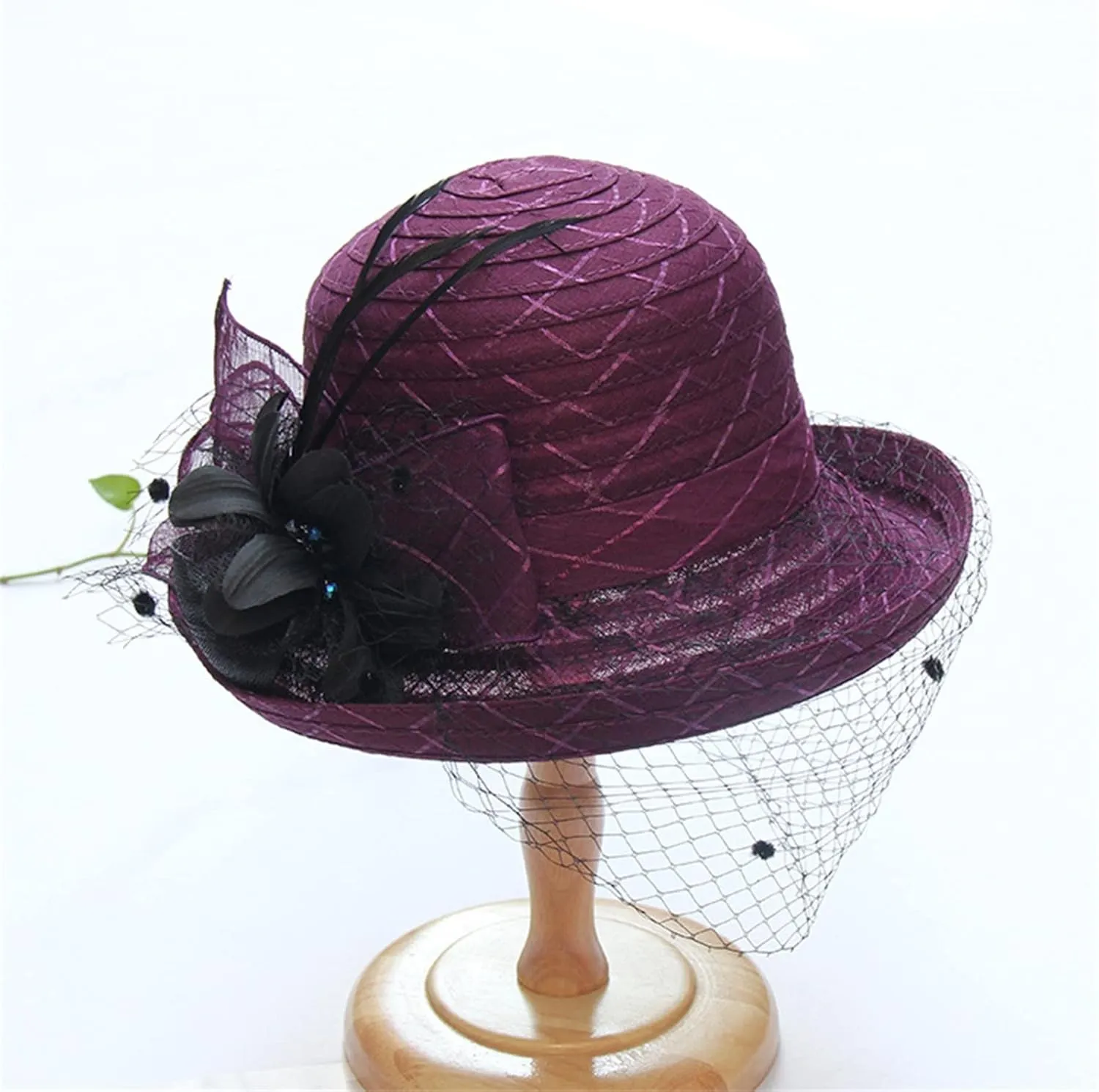 YOLAI Fascinator Hat for Women 1920S Tea Party Kentucky Fascinator Hat Church Wedding Organza Hats
