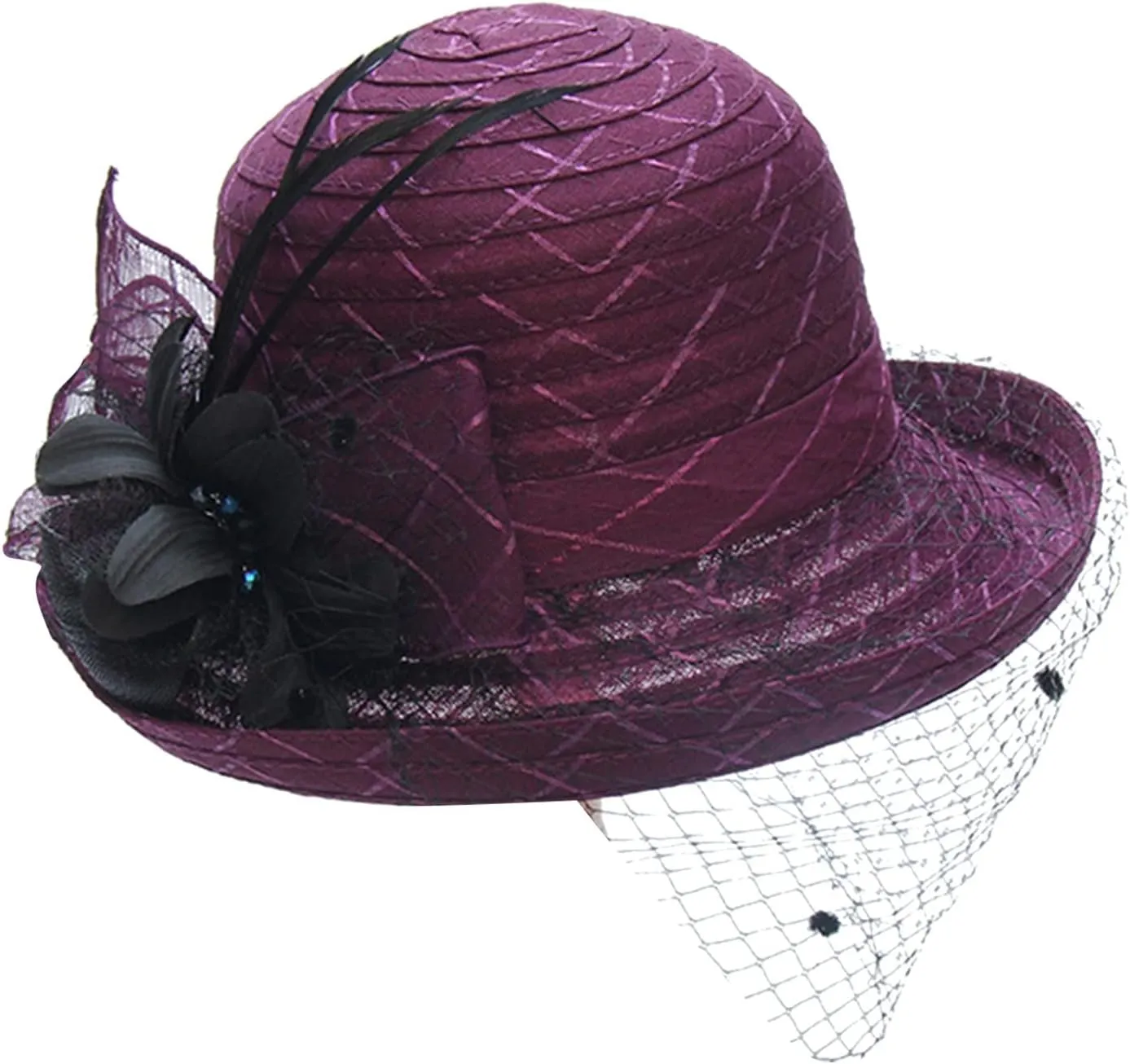 YOLAI Fascinator Hat for Women 1920S Tea Party Kentucky Fascinator Hat Church Wedding Organza Hats
