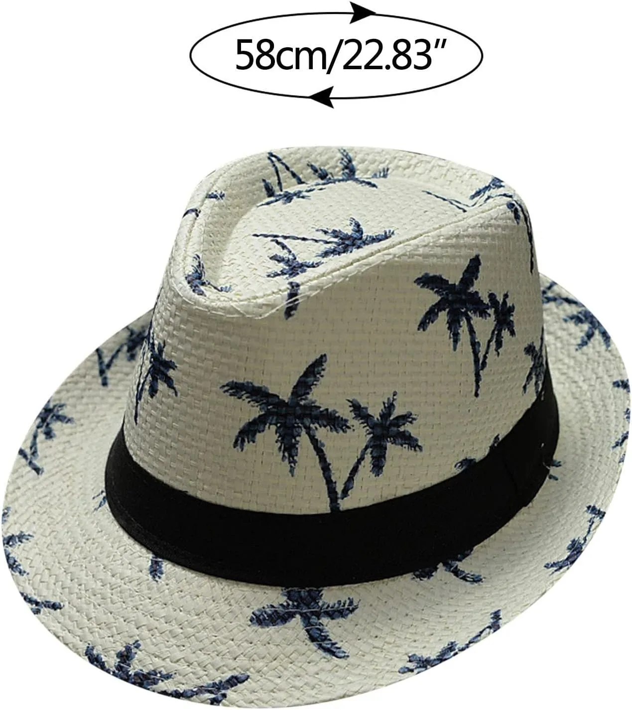 YOLAI Mens Summer Stra𝐰 Fedoras Sun Hats Panama Derb𝐲 Packable Summer Trilb𝐲 Hat Short Brim Cuban Trilb𝐲