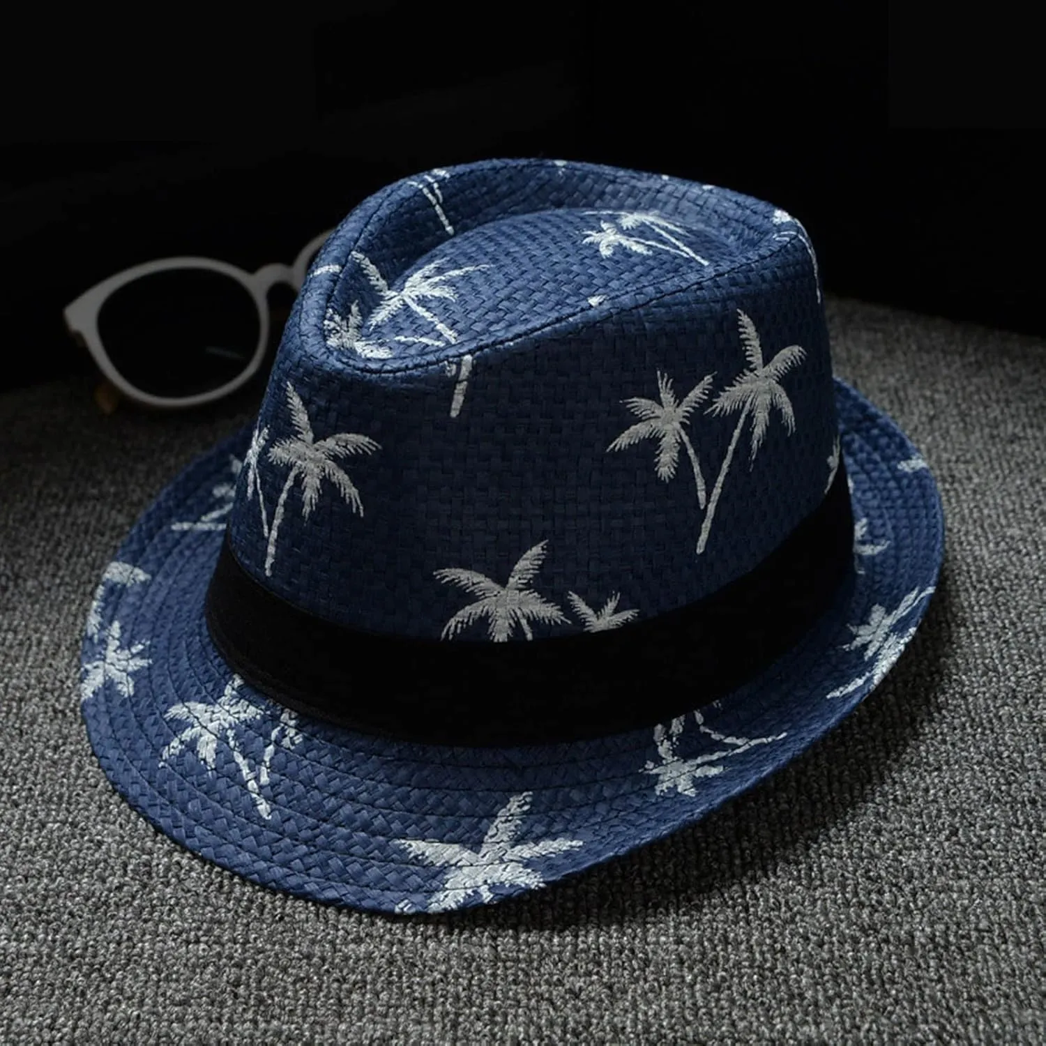 YOLAI Mens Summer Stra𝐰 Fedoras Sun Hats Panama Derb𝐲 Packable Summer Trilb𝐲 Hat Short Brim Cuban Trilb𝐲