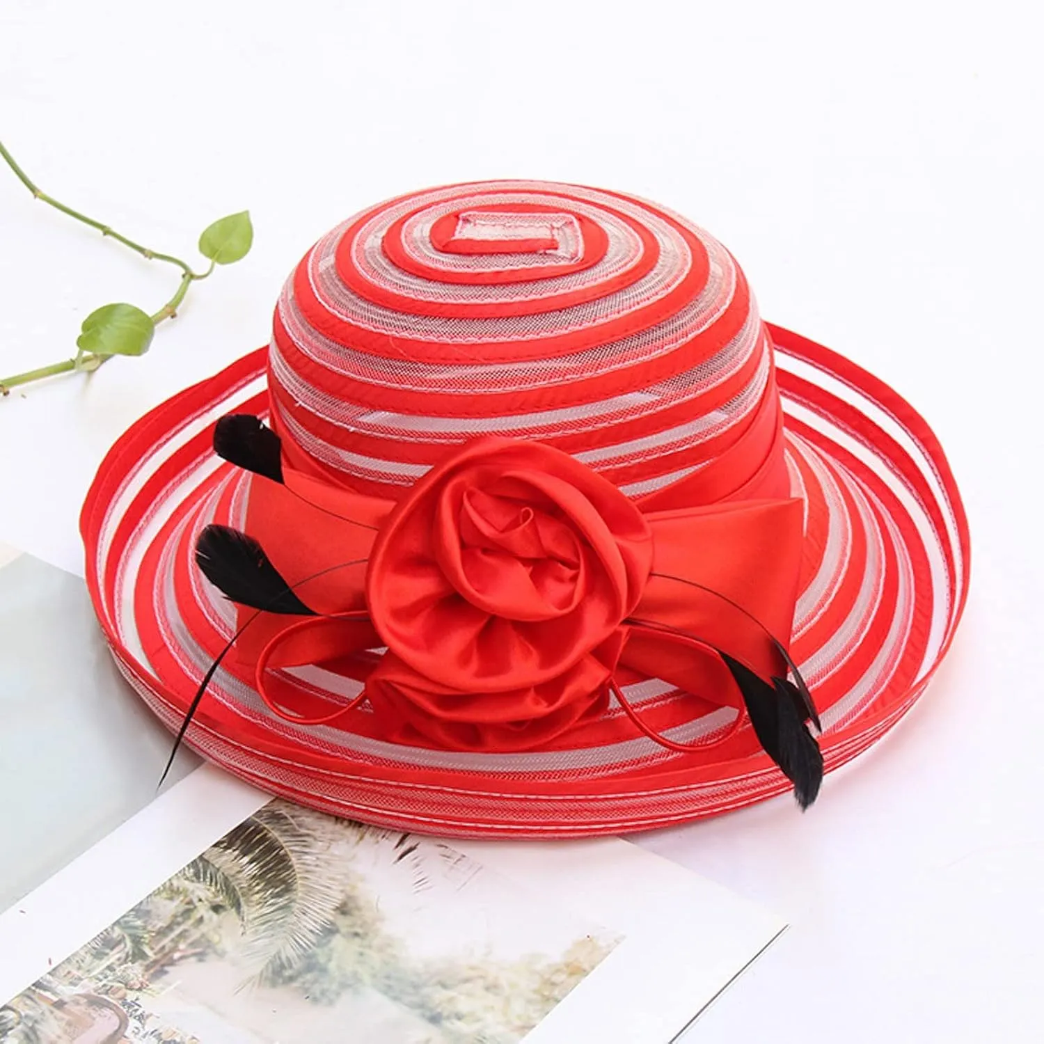 YOLAI Women 2024 Church Hats Fascinators Hat for Women Church Tea Party Headband Summer Wedding Cocktail Hat