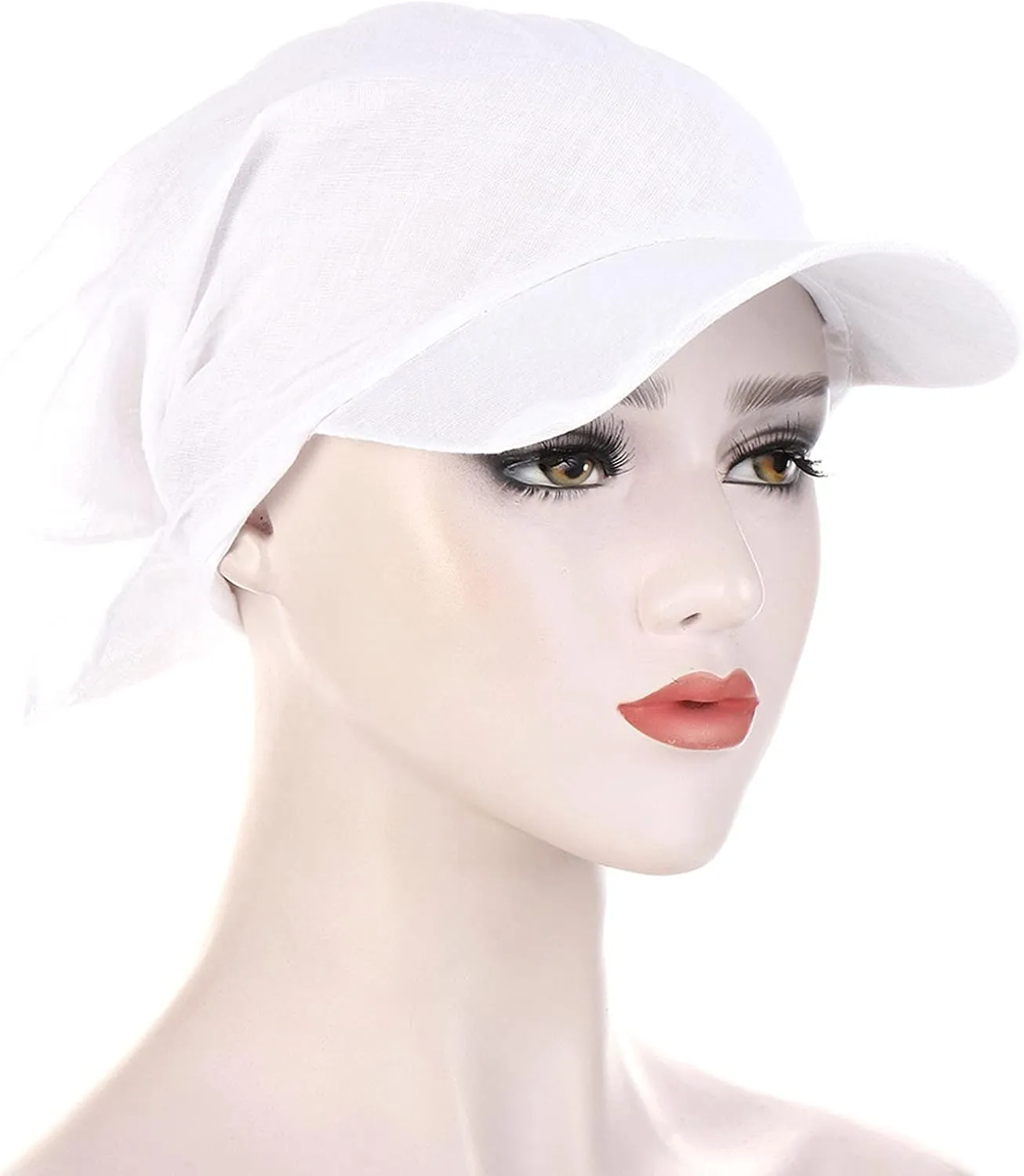 YOLAI Women Solid Color Sunscreen Turbans Hats with Brim Cancer Chemo Muslim Headwraps Cap Baseball Cap
