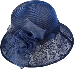 YOLAI Women's Classic Cloche Church Hat Fascinators Hat for Women Sunday Hats for Women