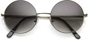 zeroUV Super Large Oversized Metal Round Circle Sunglasses